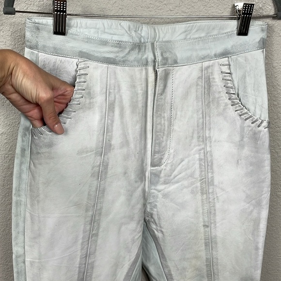 NWT One Teaspoon Leather Distressed Grunge Dirty Stitched Pants Western Sz S - Picture 2 of 13
